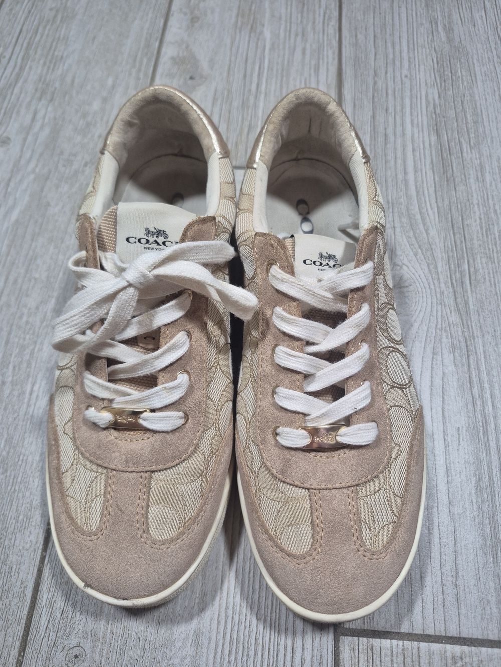 COACH Women's Signature Canvas Sneakers in Beige